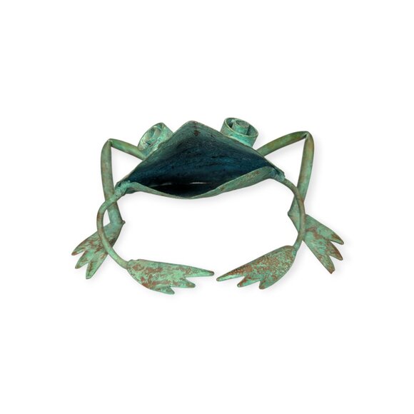 Metal Green & Copper Colored Frog 8" Length - Picture 2 of 11